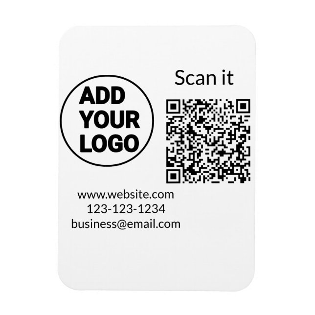 Einfacher minimaler q r Code Hinzufügen Logo Scan- Magnet (Vertikal)