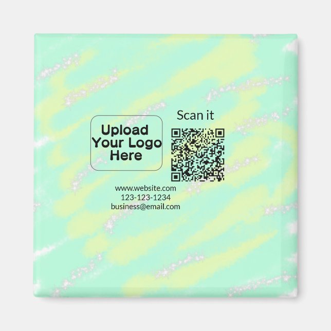 Einfacher minimaler q r Code Hinzufügen Logo Scan- Magnet (Vorne)