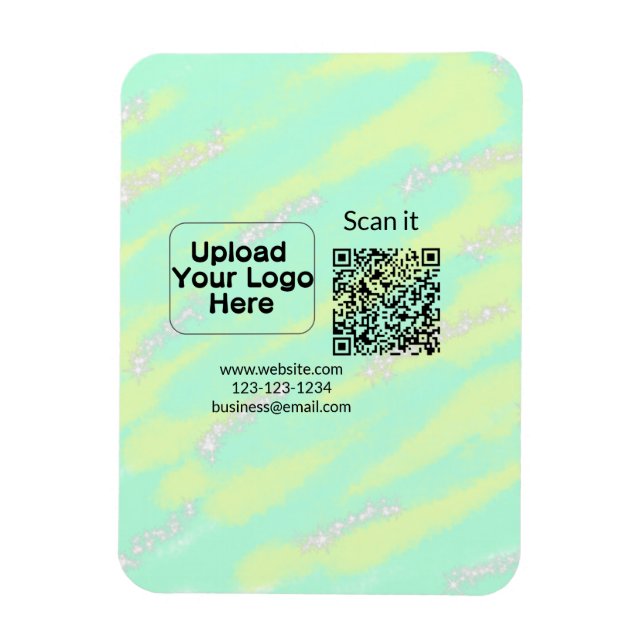 Einfacher minimaler q r Code Hinzufügen Logo Scan- Magnet (Vertikal)