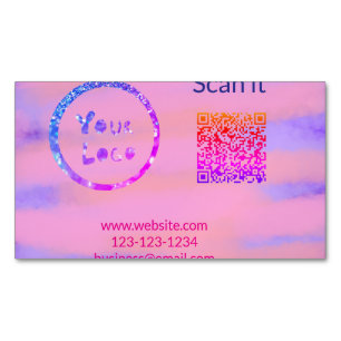 Einfacher minimaler q r Code Hinzufügen Logo Scan- Magnetische Visitenkarte