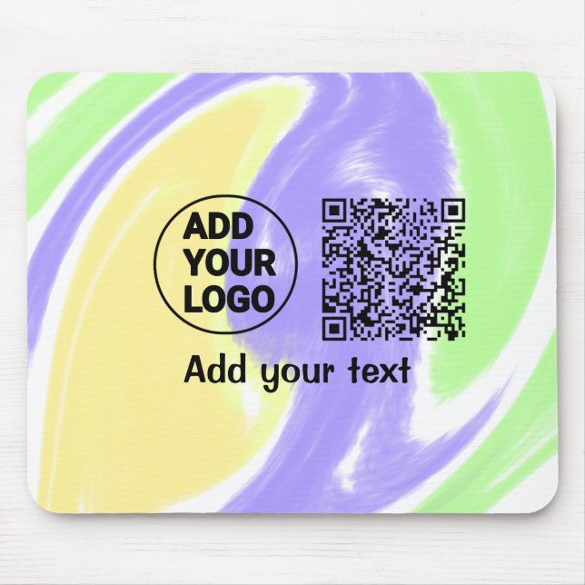 Einfacher minimaler q r Code Hinzufügen Logo-Scan- Mousepad (Vorne)