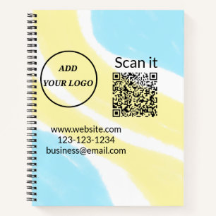 Einfacher minimaler q r Code Hinzufügen Logo Scan- Notizbuch