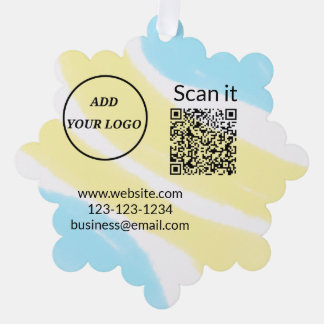 Einfacher minimaler q r Code Hinzufügen Logo Scan- Ornament Karte
