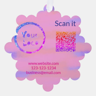Einfacher minimaler q r Code Hinzufügen Logo Scan- Ornament Karte