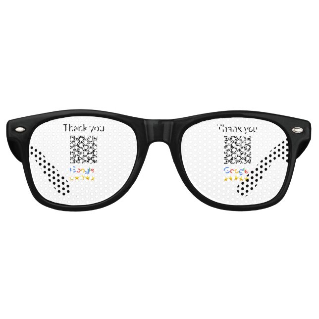 Einfacher minimaler q r Code Hinzufügen Logo Scan- Partybrille (Vorderseite)