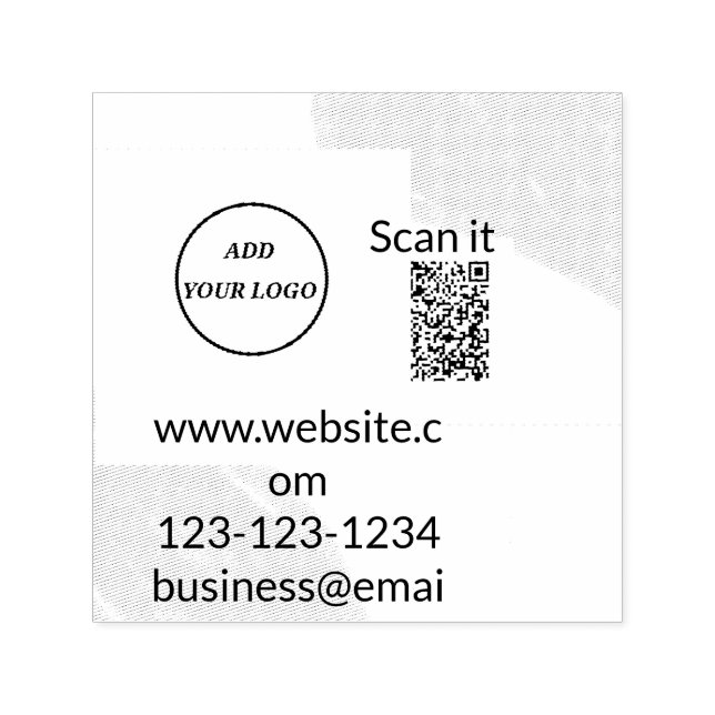 Einfacher minimaler q r Code Hinzufügen Logo Scan- Permastempel (Design)