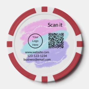 Einfacher minimaler q r Code Hinzufügen Logo Scan- Pokerchips