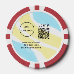 Einfacher minimaler q r Code Hinzufügen Logo Scan- Pokerchips