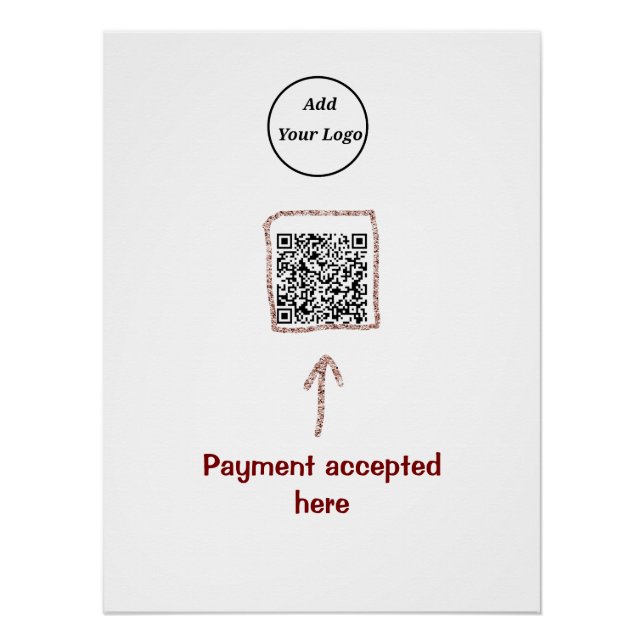 Einfacher minimaler q r Code Hinzufügen Logo-Scan- Poster (Vorderseite)