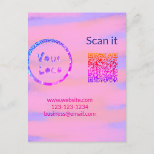 Einfacher minimaler q r Code Hinzufügen Logo Scan- Postkarte