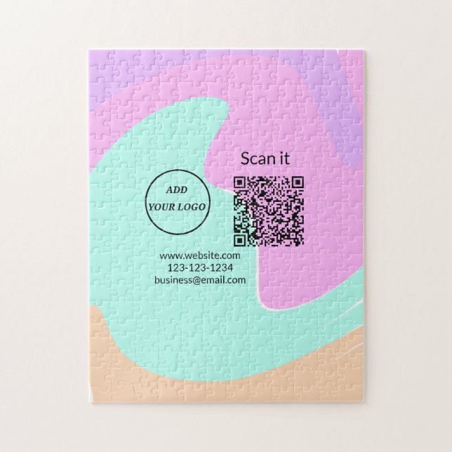 Einfacher minimaler q r Code Hinzufügen Logo Scan- Puzzle (Vertikal)
