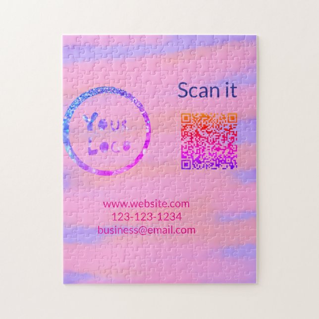 Einfacher minimaler q r Code Hinzufügen Logo Scan- Puzzle (Vertikal)