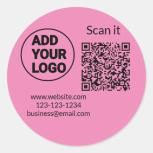 Einfacher minimaler q r Code Hinzufügen Logo Scan- Runder Aufkleber