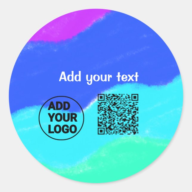 Einfacher minimaler q r Code Hinzufügen Logo-Scan- Runder Aufkleber (Vorderseite)
