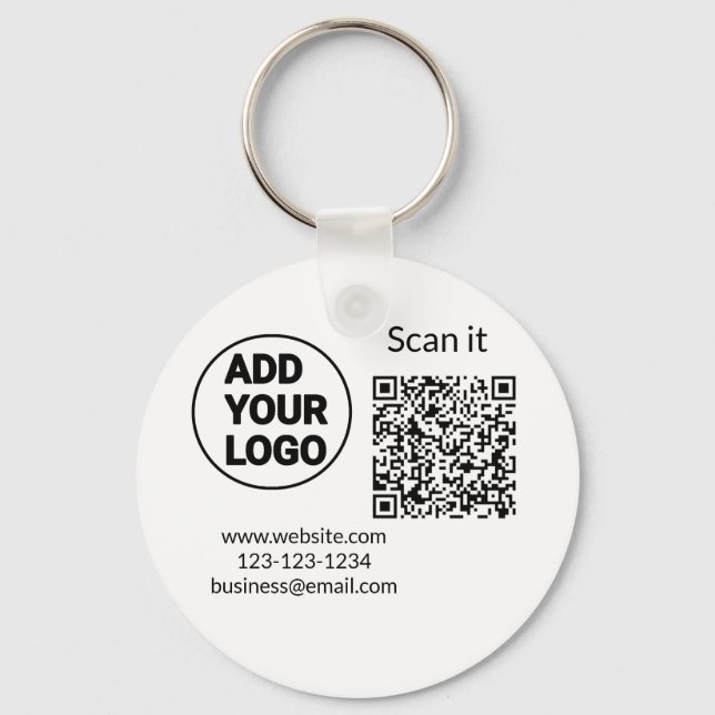 Einfacher minimaler q r Code Hinzufügen Logo Scan- Schlüsselanhänger (Vorderseite)