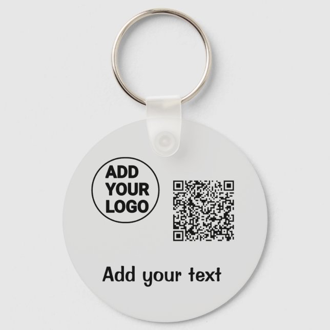 Einfacher minimaler q r Code Hinzufügen Logo-Scan- Schlüsselanhänger (Vorderseite)