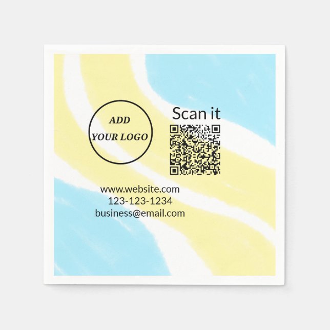 Einfacher minimaler q r Code Hinzufügen Logo Scan- Serviette (Vorderseite)