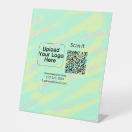 Einfacher minimaler q r Code Hinzufügen Logo Scan- Sockelschild