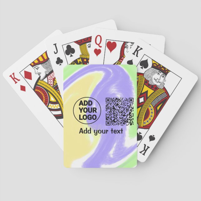 Einfacher minimaler q r Code Hinzufügen Logo-Scan- Spielkarten (Rückseite)