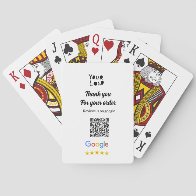 Einfacher minimaler q r Code Hinzufügen Logo Scan- Spielkarten (Rückseite)