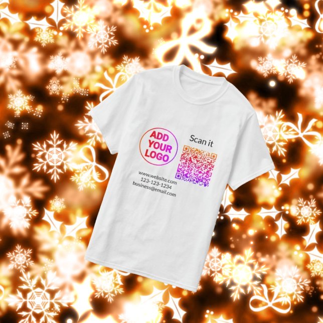 Einfacher minimaler q r Code Hinzufügen Logo Scan- T-Shirt (Von Creator hochgeladen)