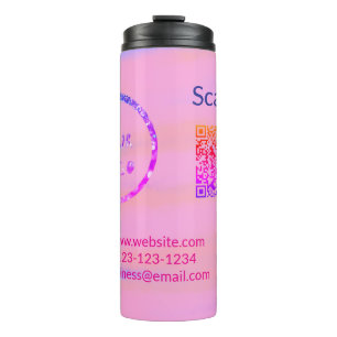 Einfacher minimaler q r Code Hinzufügen Logo Scan- Thermosbecher