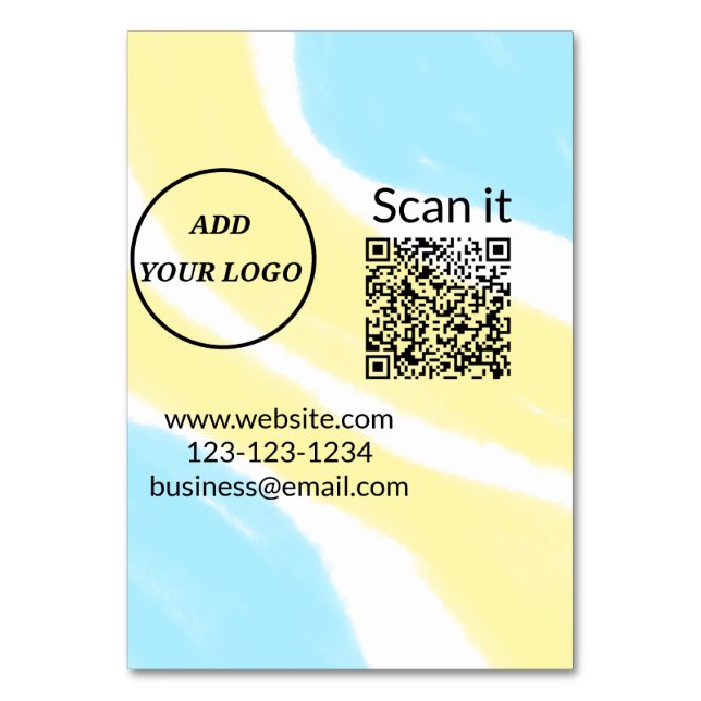 Einfacher minimaler q r Code Hinzufügen Logo Scan- Tischnummer (Vorderseite)