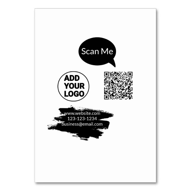Einfacher minimaler q r Code Hinzufügen Logo Scan- Tischnummer (Vorderseite)