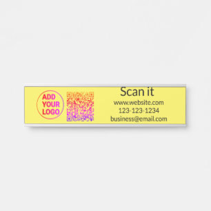 Einfacher minimaler q r Code Hinzufügen Logo Scan- Türschild