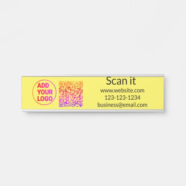 Einfacher minimaler q r Code Hinzufügen Logo Scan- Türschild (Vorderseite )