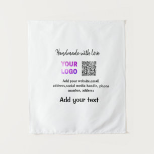 Einfacher minimaler q r Code Hinzufügen Logo-Scan- Wandteppich