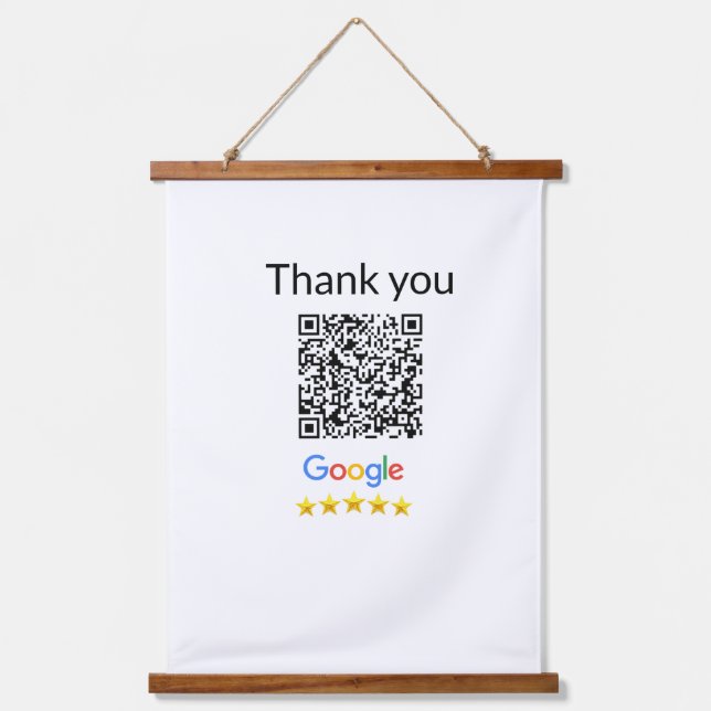 Einfacher minimaler q r Code Hinzufügen Logo Scan- Wandteppich Mit Holzrahmen (Vorderseite)