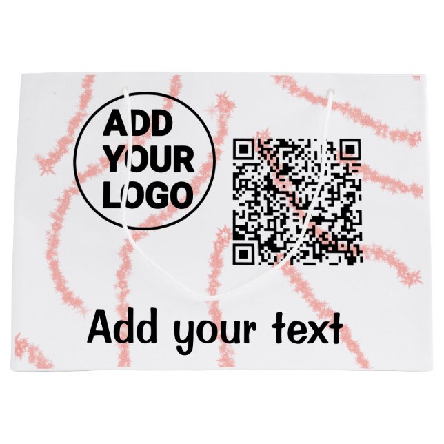 Einfacher minimaler QR-Code Logo hinzufügen Code-N Große Geschenktüte (Vorderseite)
