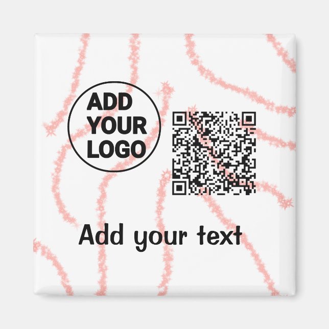 Einfacher minimaler QR-Code-Logo-Scan-Code-Name t Magnet (Vorne)