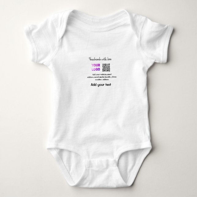 Einfacher minimaler QR-Code-Logo-Scan-Code-Name te Baby Strampler (Vorderseite)