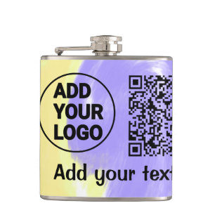 Einfacher minimaler QR-Code-Logo-Scan-Code-Name Te Flachmann