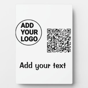 Einfacher minimaler QR-Code-Logo-Scan-Code-Name te Fotoplatte