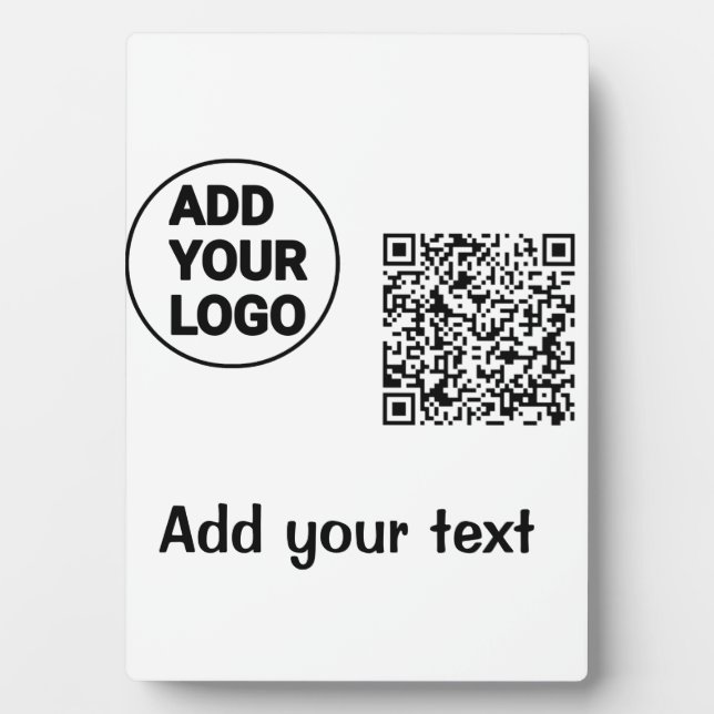 Einfacher minimaler QR-Code-Logo-Scan-Code-Name te Fotoplatte (Vorderseite)