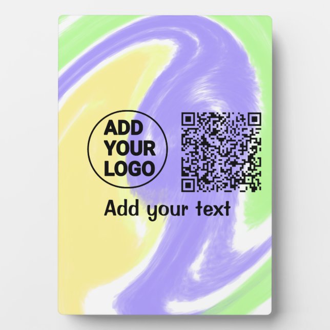 Einfacher minimaler QR-Code-Logo-Scan-Code-Name te Fotoplatte (Vorderseite)