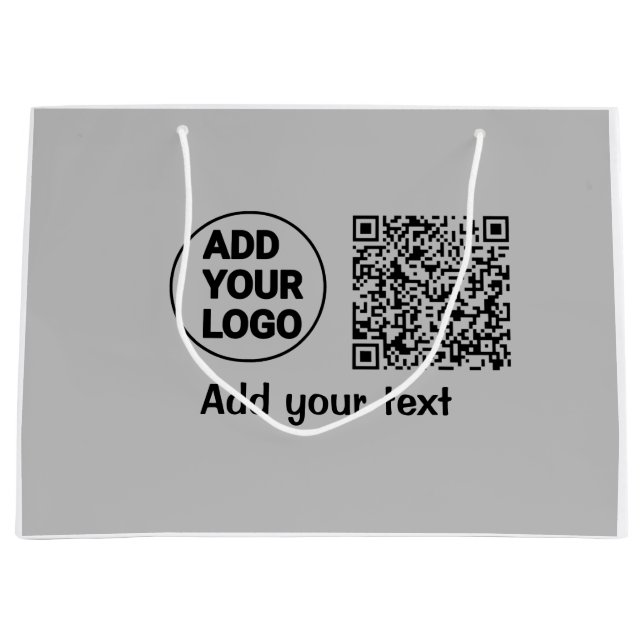 Einfacher minimaler QR-Code-Logo-Scan-Code-Name te Große Geschenktüte (Vorderseite)