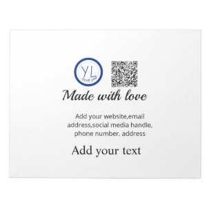 Einfacher minimaler QR-Code-Logo-Scan-Code-Name te Notizblock