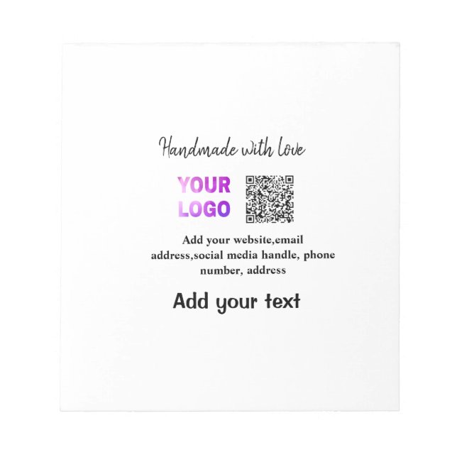 Einfacher minimaler QR-Code-Logo-Scan-Code-Name-te Notizblock (Vorderseite)