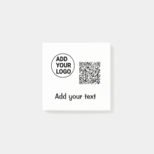 Einfacher minimaler QR-Code-Logo-Scan-Code-Name te Post-it Klebezettel
