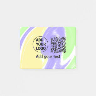 Einfacher minimaler QR-Code-Logo-Scan-Code-Name te Post-it Klebezettel