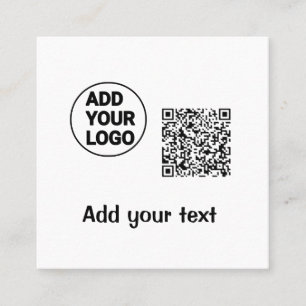 Einfacher minimaler QR-Code-Logo-Scan-Code-Name te Quadratische Visitenkarte
