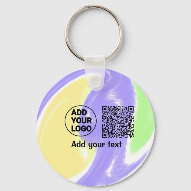 Einfacher minimaler QR-Code-Logo-Scan-Code-Name te Schlüsselanhänger (Vorderseite)