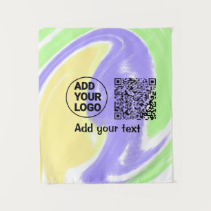 Einfacher minimaler QR-Code-Logo-Scan-Code-Name te Wandteppich