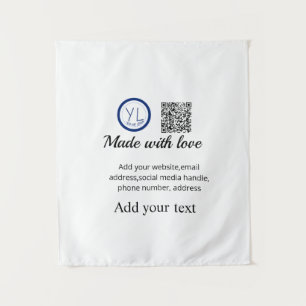 Einfacher minimaler QR-Code-Logo-Scan-Code-Name te Wandteppich