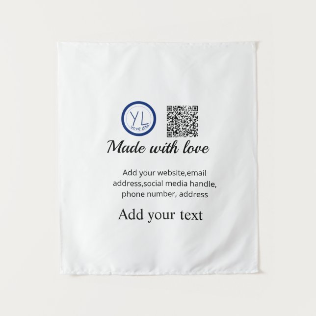 Einfacher minimaler QR-Code-Logo-Scan-Code-Name te Wandteppich (Vorderseite)