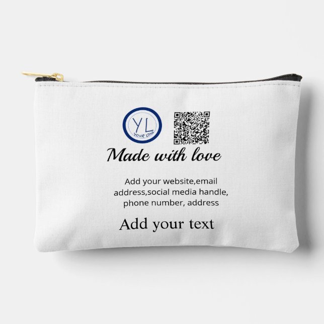 Einfacher minimaler QR-Code-Logo-Scan-Code-Name te Zubehörtasche (Vorderseite)